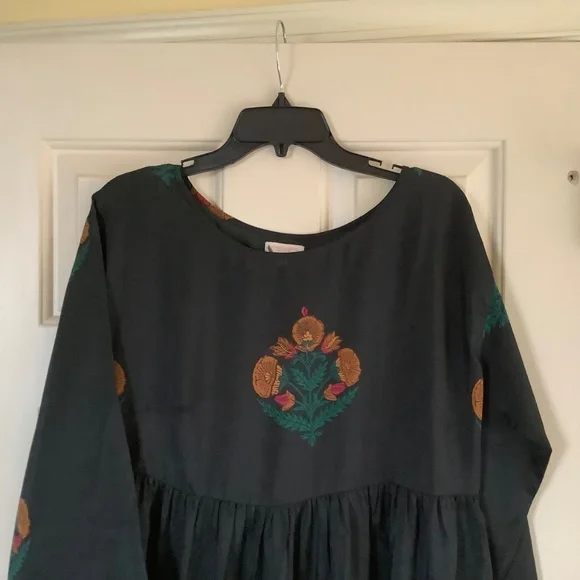 Pink Chicken Silk Kelly Midi/Maxi Dress Caviar Bellflower SZ S - Picture 4 of 16